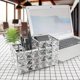 thumbnail image 4 of Porta Brochas de Maquillaje LUEXBOX Cuadrado de Cristal Plata de Metal, 4 of 6