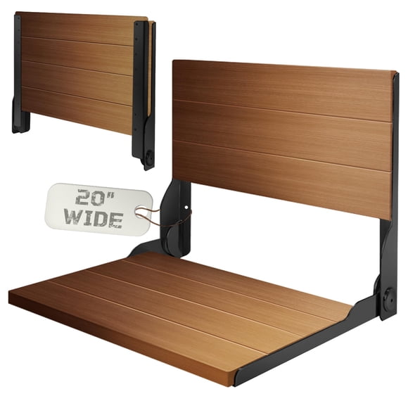 Asiento De Ducha Plegable Tamaño Grande Madera De Teca 50 Kg De Capacidad