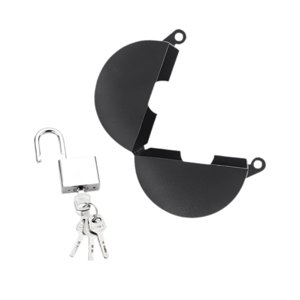 Magideal - Cerradura De Manija De Puerta, Pomo De Puerta De Acero, Dispositivo De Bloqueo, Seguro Para Bebés, Cubierta De Manija De Puerta Segura Para Niños, Par Con Candado