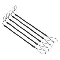 Bothyi - Cordón De Sujeción Para Bolígrafos Táctiles, Cuerda Colgante, Correas De Resorte En Espiral Negras, 40Cm, 5 Piezas