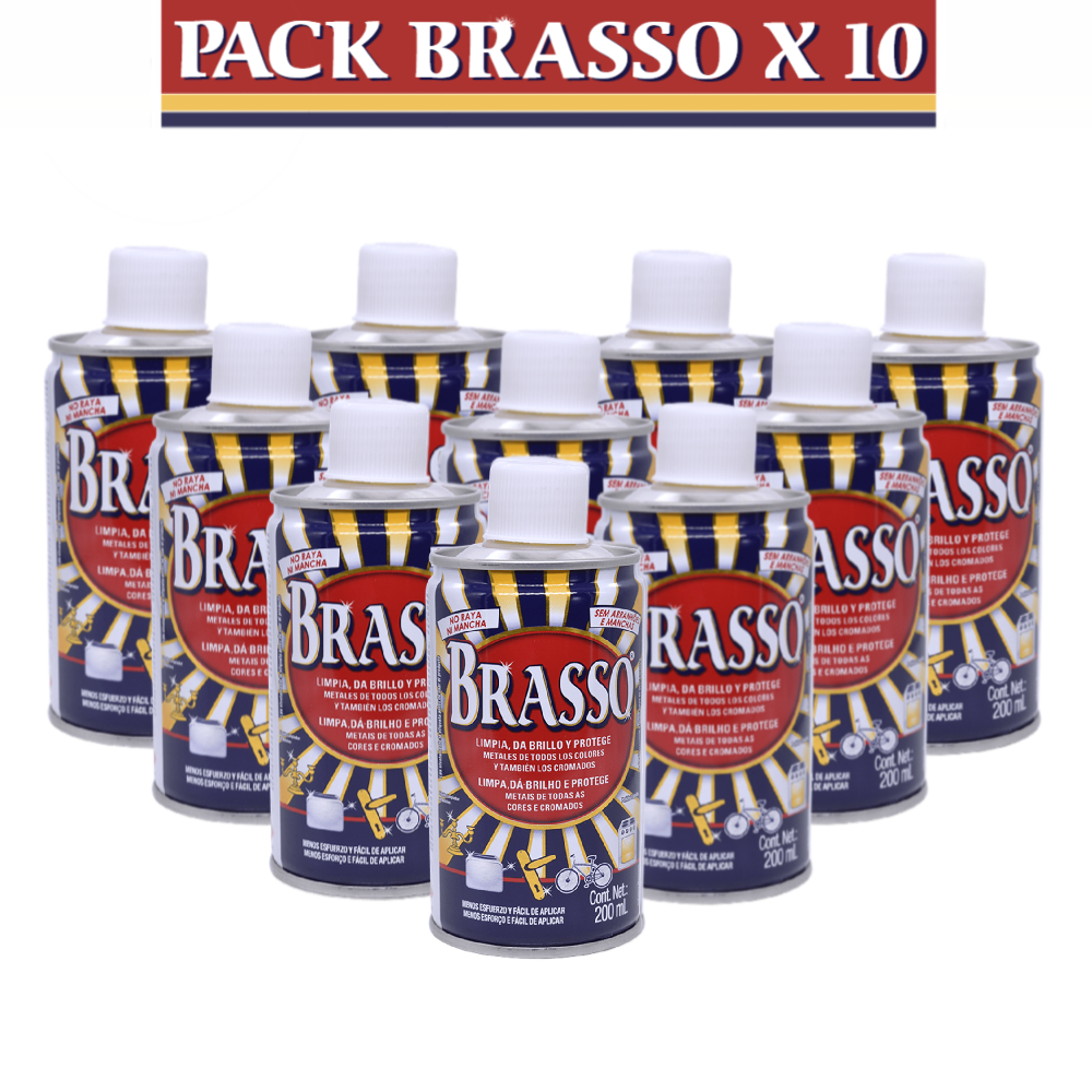 Pack Limpiadores De Metales Brasso 10 X 200 Ml