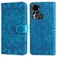 thumbnail image 2 of Funda tipo cartera FOXDOCK para Infinix Hot 11s , diseño girasol en relieve, cuero PU, cierre magnético, soporte y tarjetero, 2 of 5