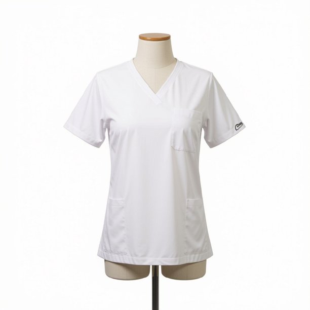 Delantal Mujer elasticado. Blanco- 2372