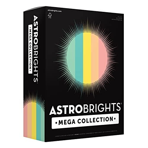 Cartulina Astrobrights Mega Collection Punchy Pastel, 320 hojas