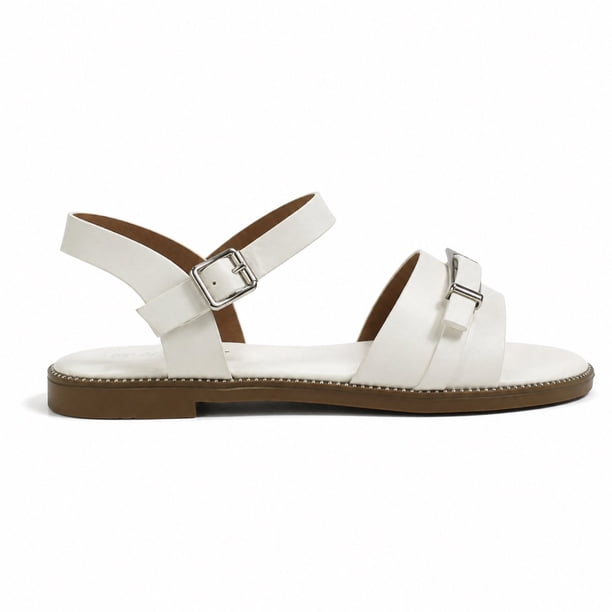 Sandalia Mujer Plana Pulsera Hebillas Doradas PG6101