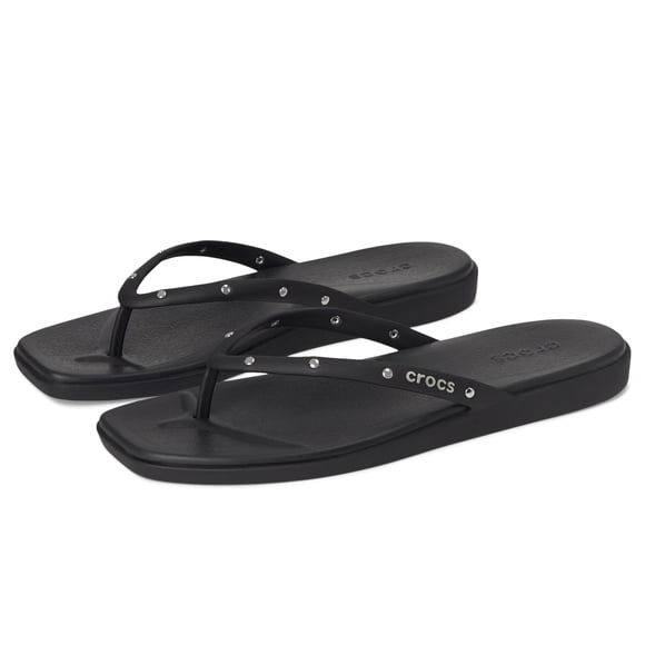 Sandalias Crocs Miami para Mujer, Ojotas Negras con Tachuelas Talle 7 M