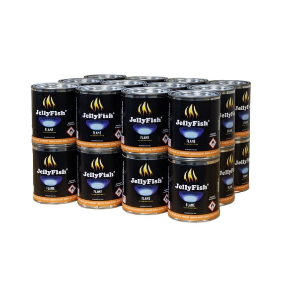 Gel Fuel Jellyfish Flame Premium, 24 latas, 384 ml, fabricado en EE. UU.