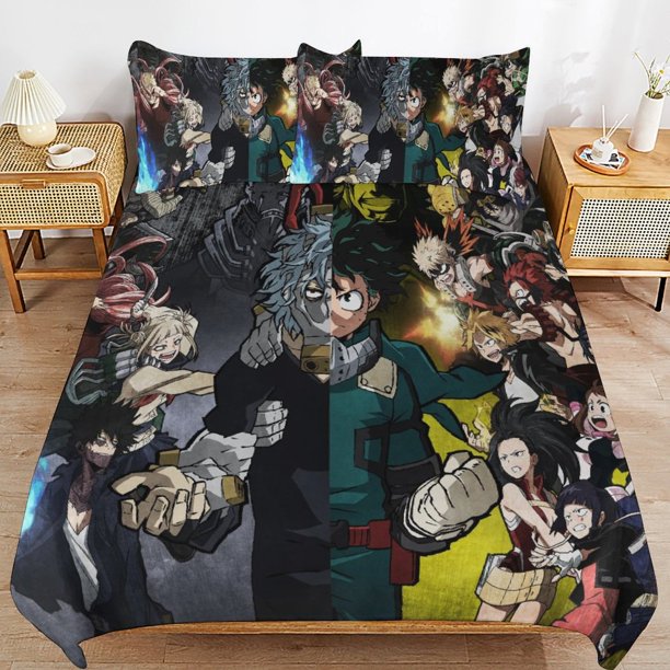 My-Hero-Academia My-Hero-Academia Bedding Set Sheet Set for Kids Adults,All Season Lightweight