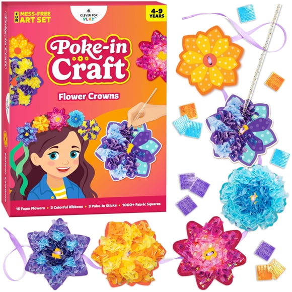 Kit de manualidades Clever Fox Play – Coronas de flores (4‑8 años)