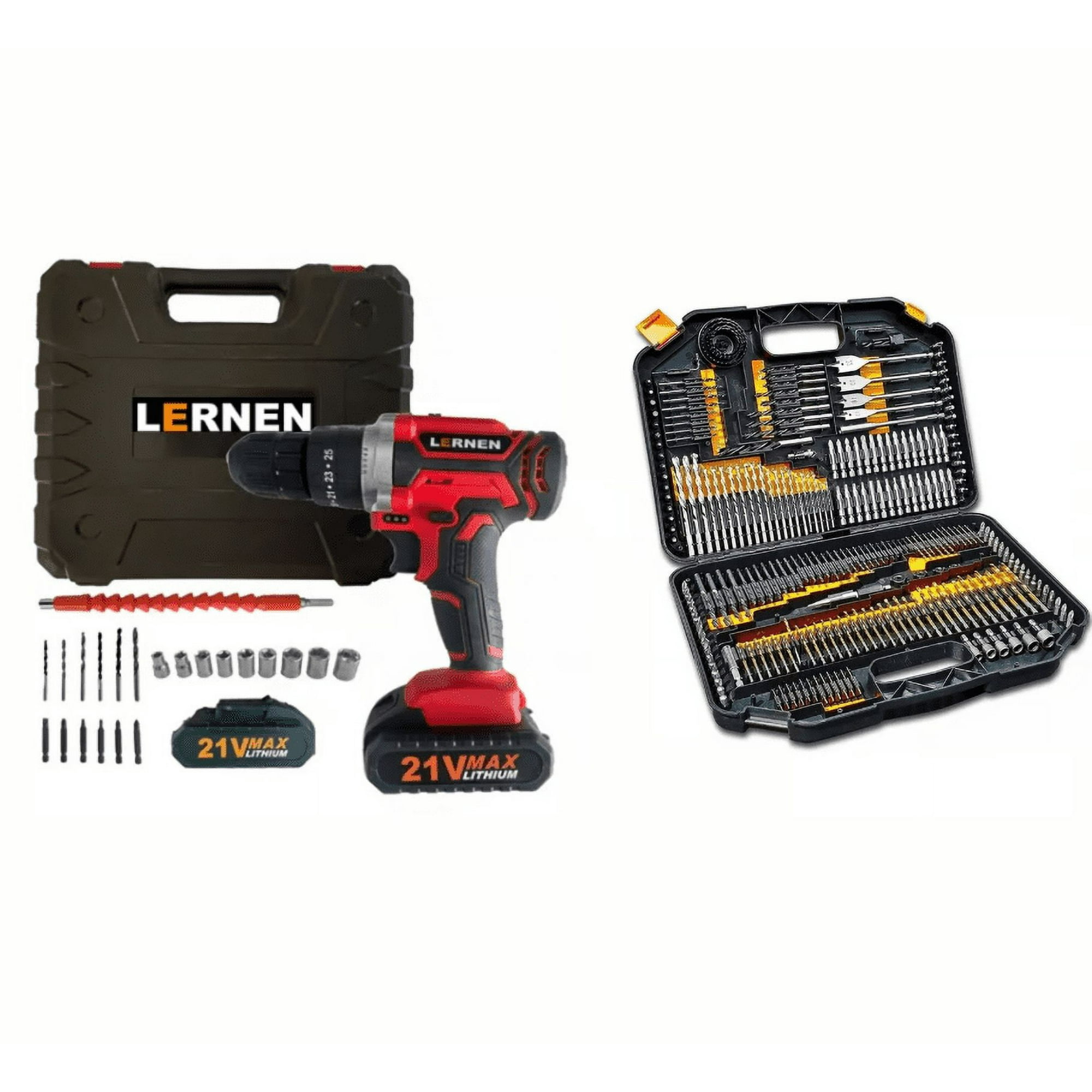 Lernen - Pack Taladro Percutor Inalámbrico 21v 2 Baterías 246 Brocas