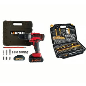 Lernen - Pack Taladro Percutor Inalámbrico 21V 2 Baterías 246 Brocas