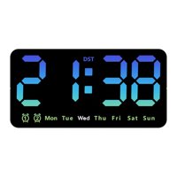Magideal - Reloj Despertador Digital Led De Escritorio, Reloj Electrónico De Escritorio Regulable, Reloj De Pared Para Dormitorio, Hogar, Adolescentes Junto A , Azul