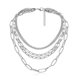 thumbnail image 1 of Collar KunJoe 45 cm Cadena de Eslabones en Forma de Clip de Papel de 5 Capas en Tono Plateado, 1 of 7
