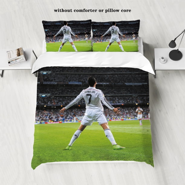 x101 Bed Sheets-Piece Love Football Star Pattern Printed Set ( duvet cover pillowcases, no core) Soft and Comfortable Bedding Set 3-Piece Bedding Set (1 Duvet Cover + 2 Pillow Shams) nj101