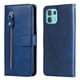 thumbnail image 1 of Funda con Cremallera para Motorola Edge 20 Lite, Carcasa Cartera de Cuero PU con Soporte y Tarjetero, 1 of 6