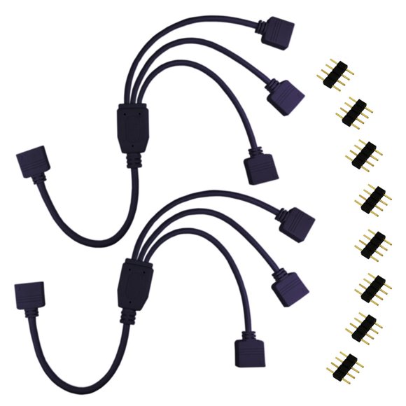 Cable divisor de tiras LED TronicSpros, 4 pines, 1 a 3, 30 cm, negro