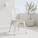 thumbnail image 2 of Silla Tolix con asiento de madera clara - Blanca, 2 of 7