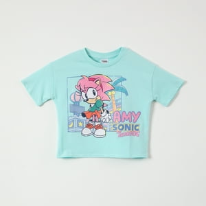 Polera Manga Corta Niña Amy Turquesa Sonic