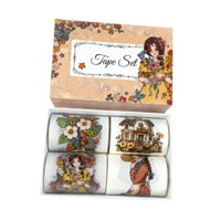 Bothyi - 4 Rollos De Cinta Washi Para Regalo, Única Para Hombres Y Mujeres, Para Hacer Tú Mismo, Para Diario, Para Envolver Regalos, Estilo A