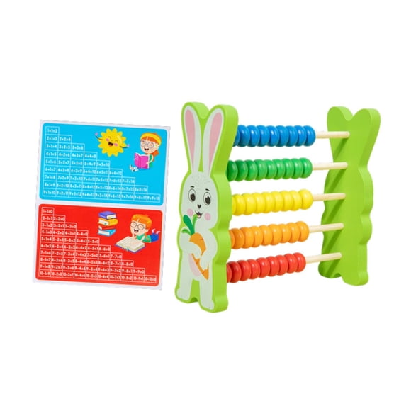 Ábaco De Madera De 5 Filas Para Niños, Educación Infantil Temprana, Juguete Para Contar Con Forma De Conejito.