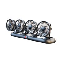 Magideal - 5V Usb 4 Cabezas De La Consola De Automóvil Ventilador De 3 Velocidades Ventilador De Vehículo Ajustable Ventilador Portátil Plegable 360 Degree Rotación