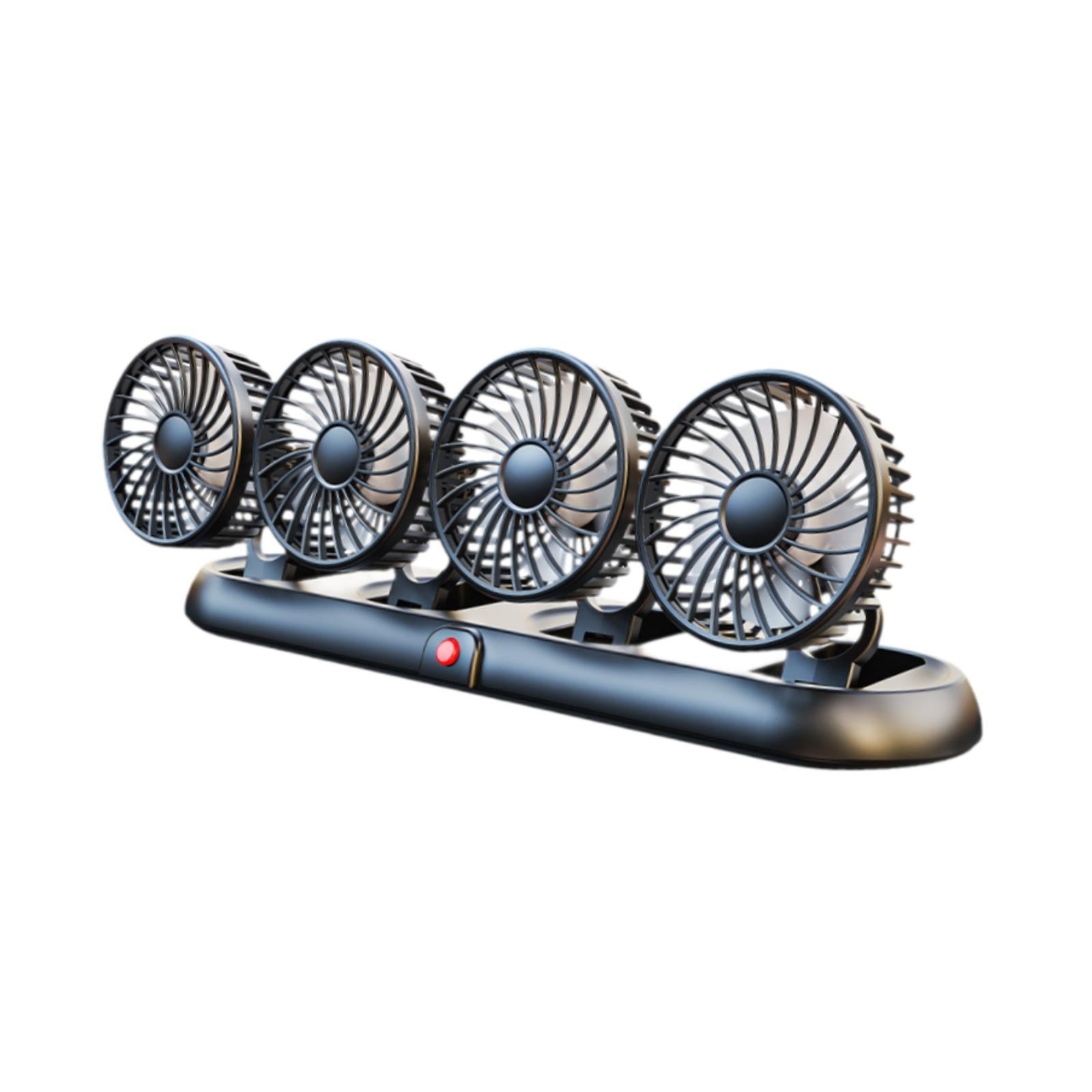 Magideal - 5v Usb 4 Cabezas De La Consola De Automóvil Ventilador De 3 Velocidades Ventilador De Vehículo Ajustable Ventilador Portátil Plegable 360 Degree Rotación