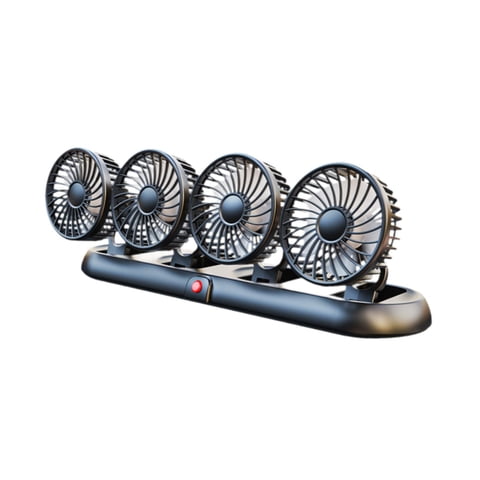 Magideal - 5V Usb 4 Cabezas De La Consola De Automóvil Ventilador De 3 Velocidades Ventilador De Vehículo Ajustable Ventilador Portátil Plegable 360 Degree Rotación