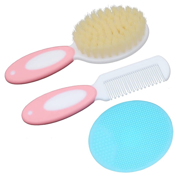 Set De Cepillos Para El Cabello De Bebé Duruan Cerdas Suaves De Cabra Y Silicona