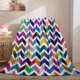 thumbnail image 2 of Rainbow Throw Blanket Lightweight Plush Flannel Fleece Blanket with Geometric Chevron Stripes Print Pattern for Couch Sofa Bed Travel All Season Blanket for Kids Adults Twin/Double, 2 of 5