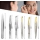 thumbnail image 2 of Pinzas profesionales de acero inoxidable para cejas (6 unidades) de precisión para eliminar puntos negros, pelos encarnados, pestañas y barba., 2 of 5
