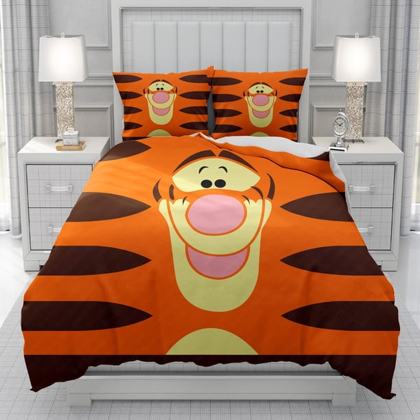 v1164 Bed Sheets Tigger/ the Pooh Eeyore/ Goofy /Donald Duck Duvet Cover men women/Children KID Printing cartoon Bedding Set 3-Piece Bedding Set (1 Duvet Cover + 2 Pillow Shams) Bed Sheets ju1164