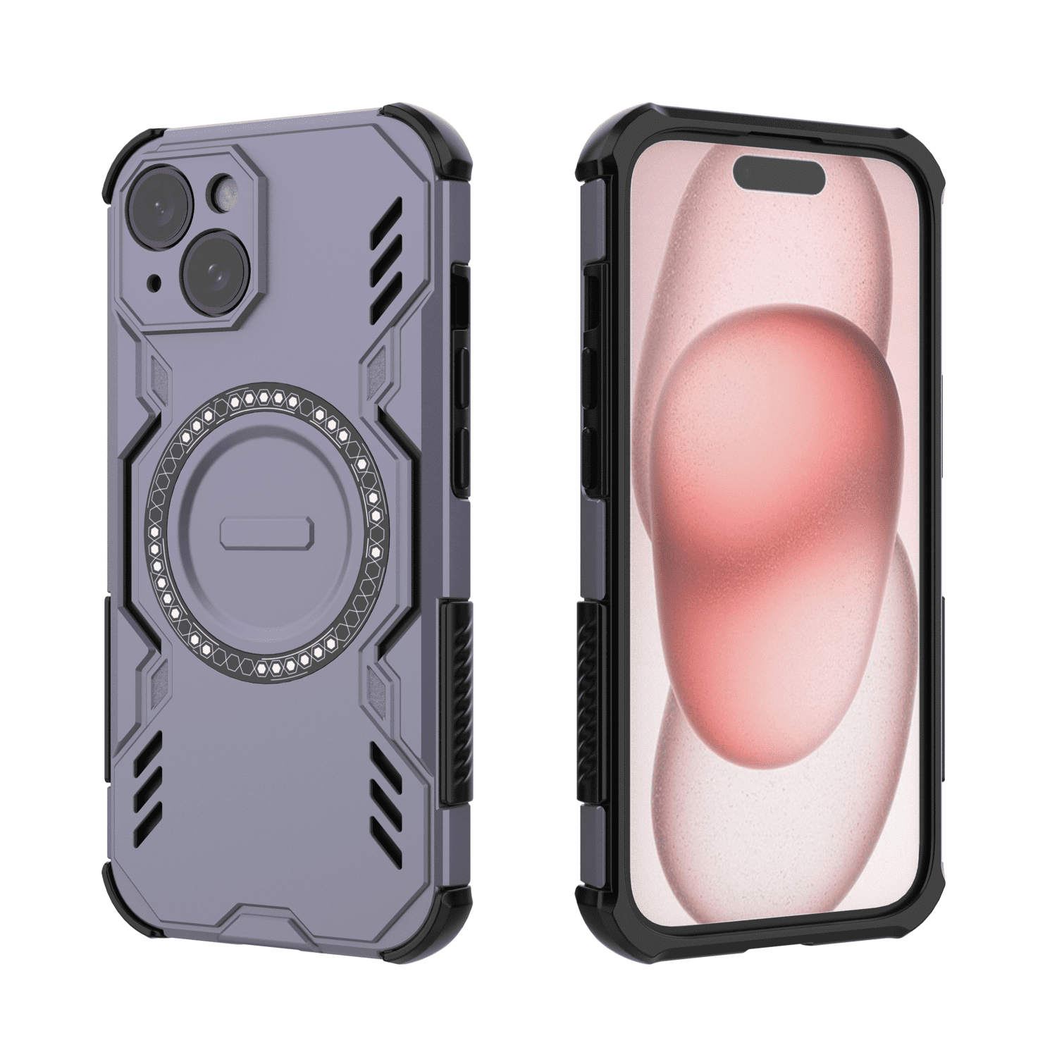 Funda Foxdock Para Iphone 15 , Magnética, Resistente A Golpes, Con Soporte, Unisex, Carga Inalámbrica