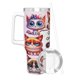 thumbnail image 3 of Gato Gruñón Vaso aislado de acero inoxidable con asa, diseño temático, regalo para familia, amigos y fans; incluye pajita y encaja en el portavasos estándar, 40 oz, 3 of 6