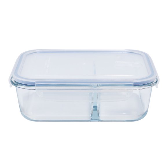 Contenedor 1380ML Vidrio Con División 2 Piezas Transparente