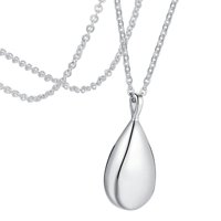 Ioensy - Collar De Cenizas De Urna Colgante De Gota De Moda Para Cenizas Perfume Regalo De Graduación Plata