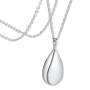 Ioensy - Collar De Cenizas De Urna Colgante De Gota De Moda Para Cenizas Perfume Regalo De Graduación Plata