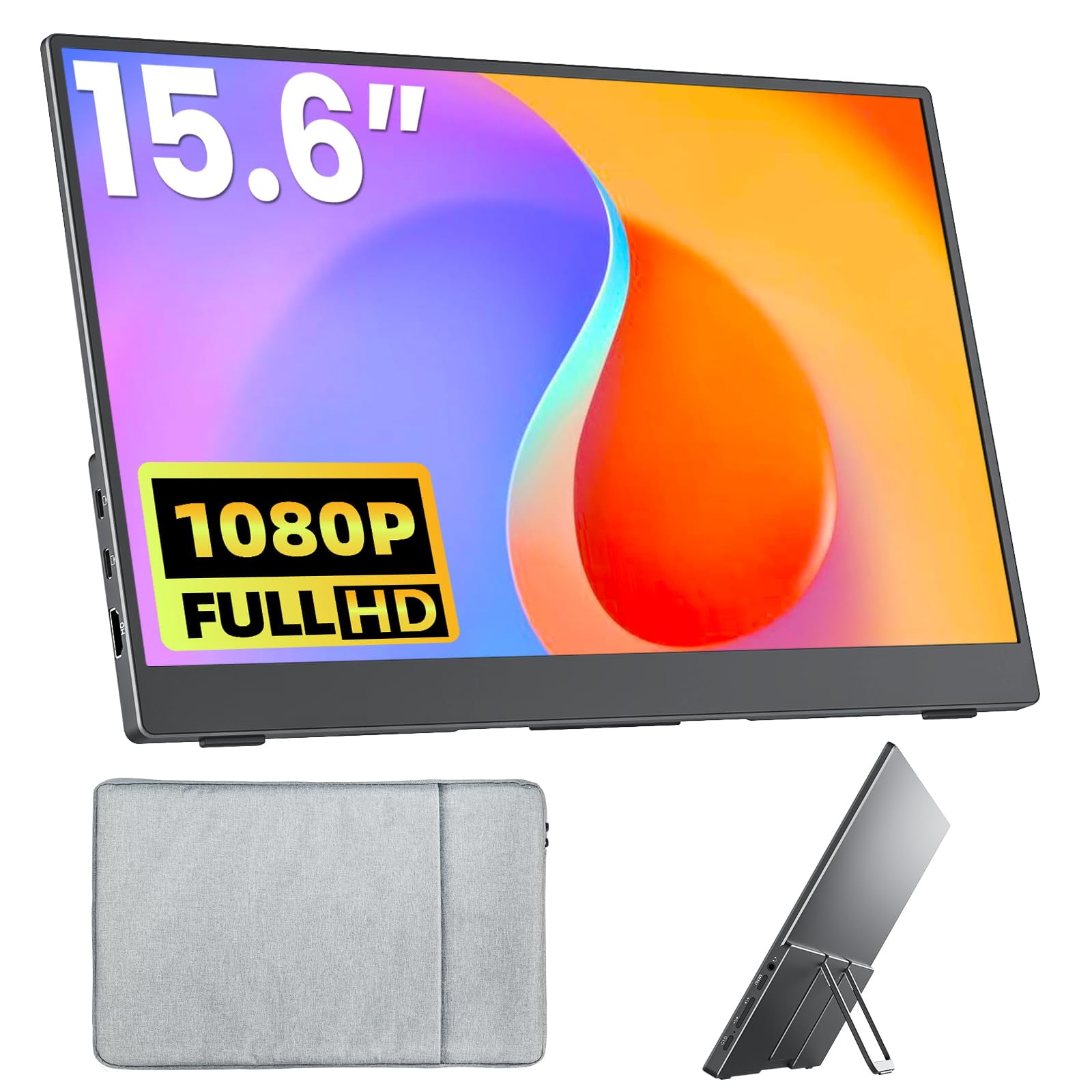 Upperizon - Monitor Portátil 15 6 Fhd 1080p Hdr Ips Con Altavoz