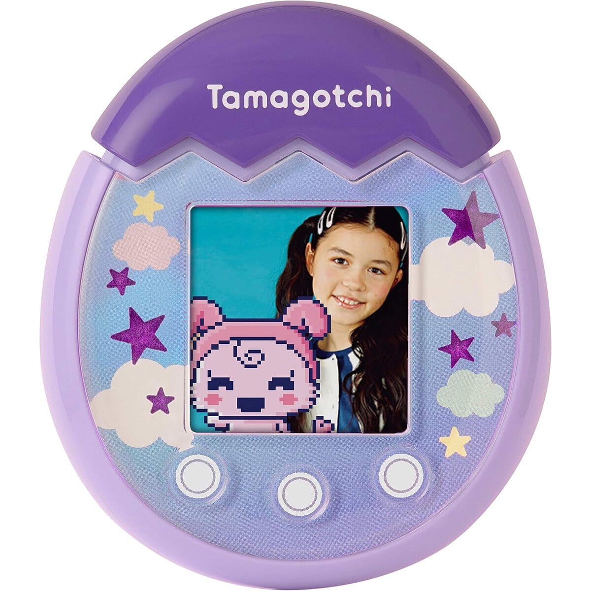 Tamagotchi Pix Bandai Sky Purple Mascota Virtual Lcd Cámara