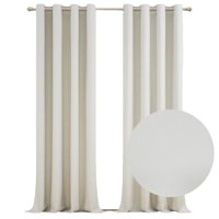 Alegría Boutique - Cortina Blackout Doble Faz 140X230Cm Lino Suave 2Paños Crema