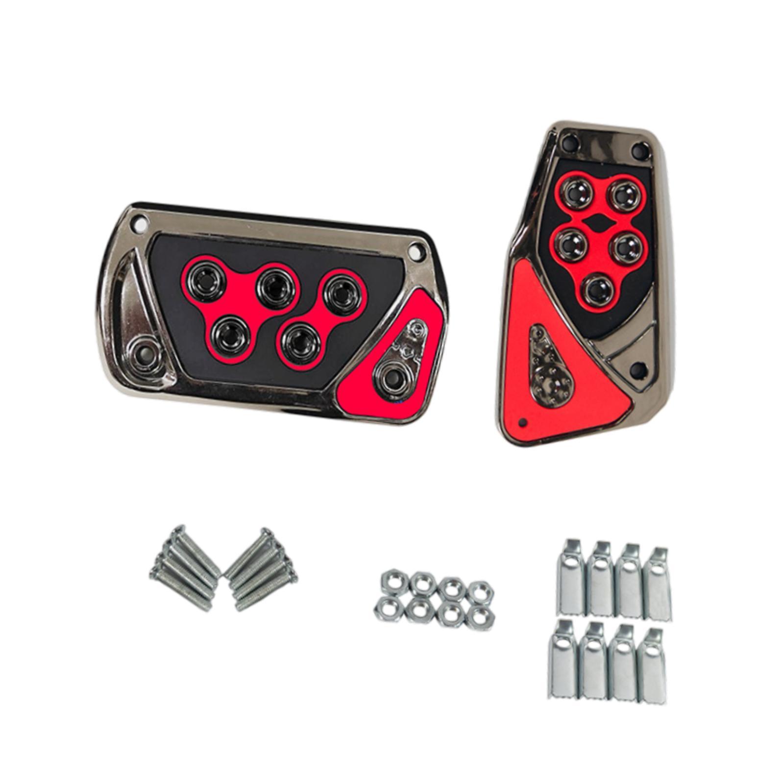 Magideal - 2X Almohadillas De Pedal De Coche Genéricas De Alto Rendimiento Para Vehículos Fáciles De Instalar Accesorios Automotrices Para Autos Cubiertas De Ped Equipo Automático Rojo