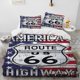 thumbnail image 1 of Historic Route Mother Road Bedding Set Duvet Cover Bed Set Quilt Cover Pillowcase Comforter king Queen Size Boys AdultBed Sheets, 1 of 5