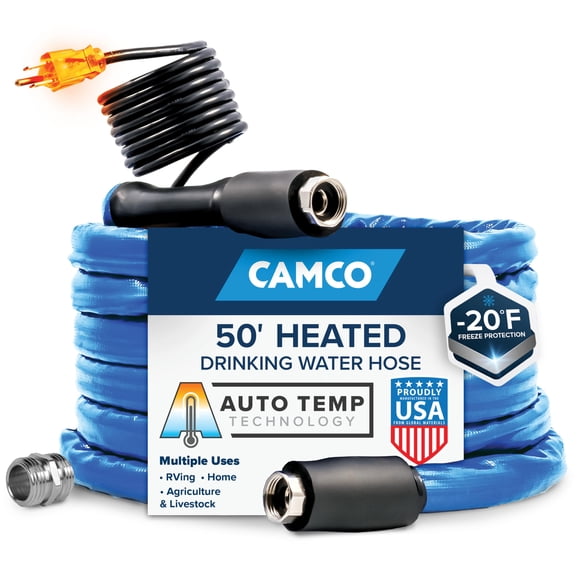 Manguera de agua caliente Camco de 50 pies para agua potable RV -20 °C
