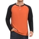 thumbnail image 1 of INSPIRE CHIC Camisetas Henley de Hombre con Mangas Raglán de Manga Larga y Botones Camiseta de Béisbol S Naranja, 1 of 6