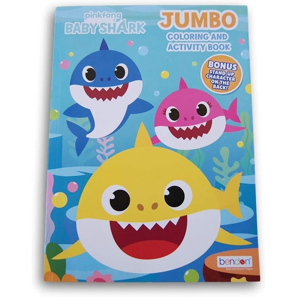Libro para colorear y actividades Baby Shark – 80 páginas (formato jumbo)