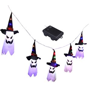 Magideal - Colgante Iluminado Brillante Fantasma Decoraciones De Halloween Iluminación De Jardín Luces De Cadena Led Cadena De Luces De Halloween Para Vacaciones Blanco