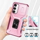 thumbnail image 4 of Funda Armada para Samsung Galaxy S23 FE con Tapa Deslizante y Soporte Magnético Giratorio Rosa, 4 of 5