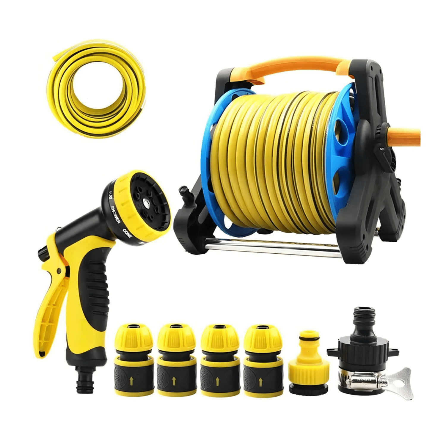 Genérico - Manguera Retráctil Carrete Y Pulverizador Accesorios Jardín 15 Metros