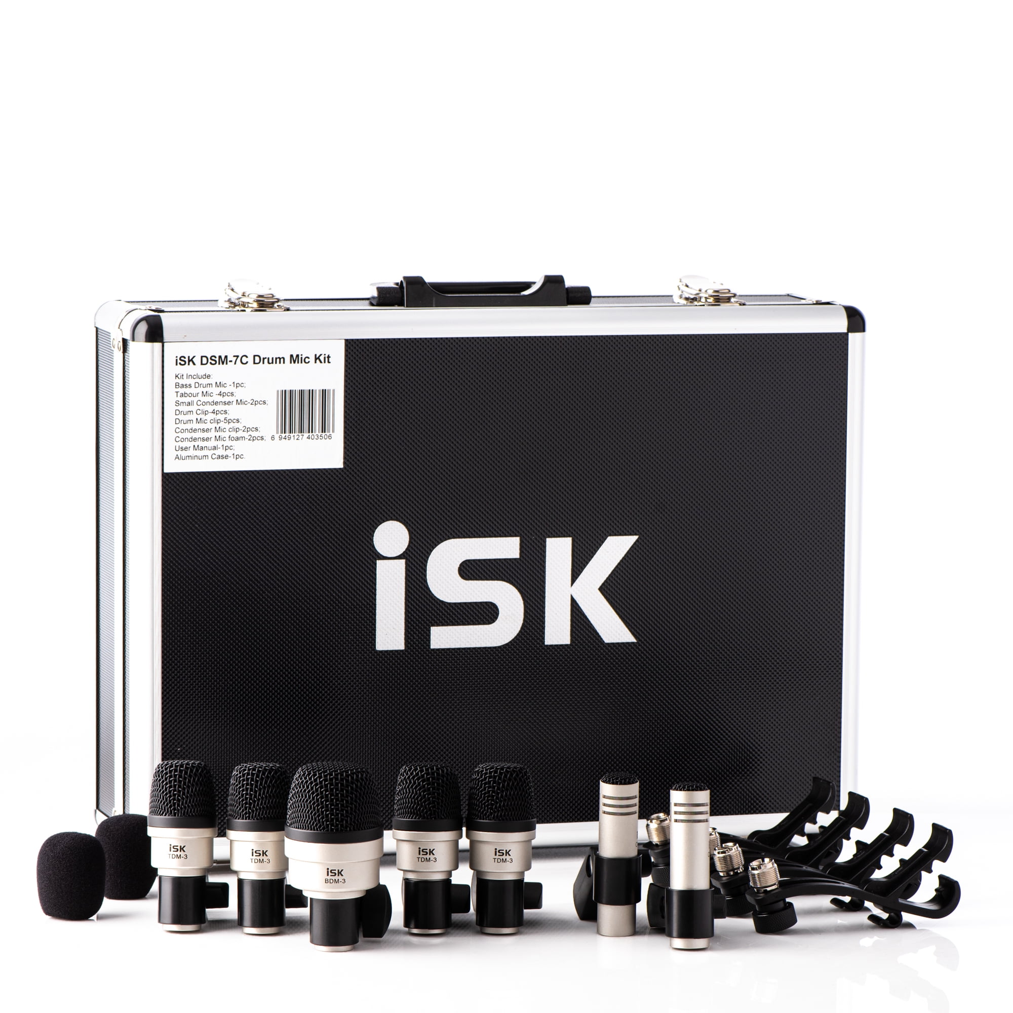 Set De Micrófonos Para Bateria Piezas Dsm-7c Isk