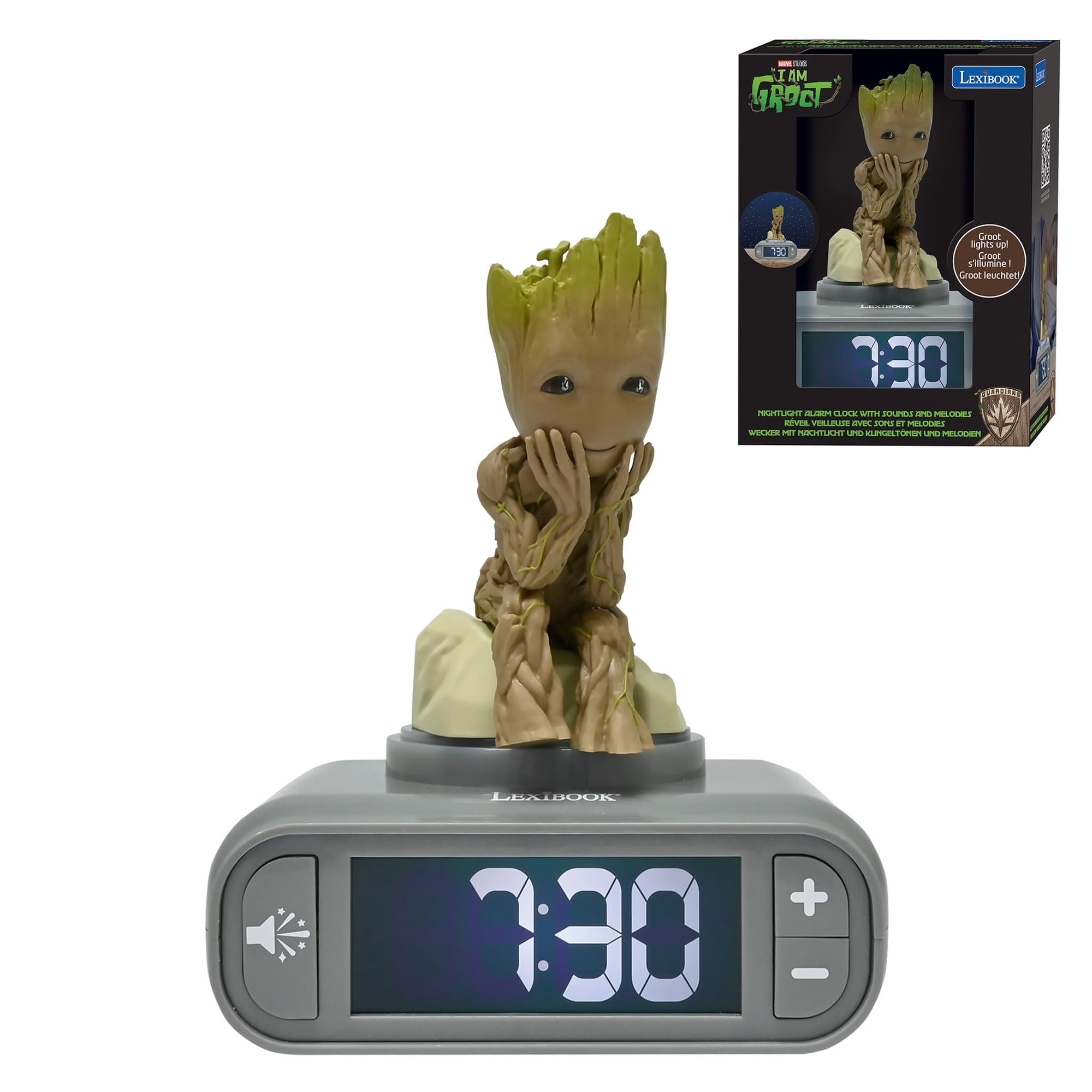 Reloj Despertador Con Luz Nocturna Lexibook Marvel Guardianes De La Galaxia Groot Rl800gg