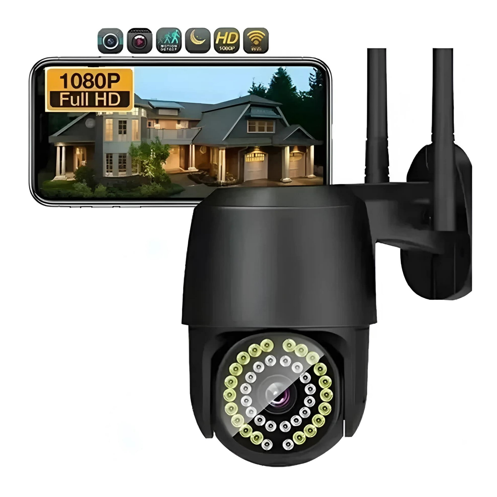 Master Prox - Cámara De Seguridad Wifi 38 Led Hd 1080p Con Alarma